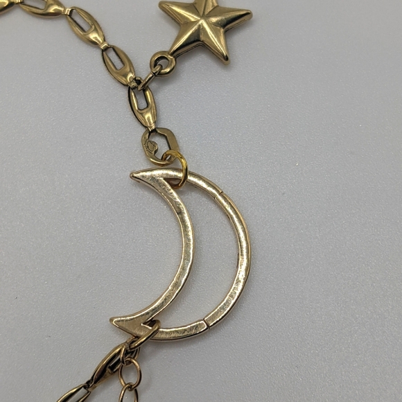 SOLD♥️ 14k Yellow Gold Crescent Moon /Charm Clasp - Picture 4 of 8